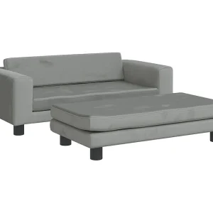 Grace Hondenmand met verlengstuk 100x50x30 cm fluweel lichtgrijs Grace Hondenmand met verlengstuk 100x50x30 cm fluweel lichtgrijs