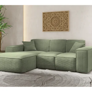 Hoekbank, L-vormige hoekbank, woonkamer, SIENA stof Poso bank, lichtgroen, links Hoekbank, L-vormige hoekbank, woonkamer, SIENA stof Poso bank, lichtgroen, links