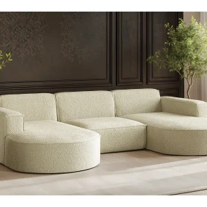Hoekbank, Modena U-vorm, Quelle stof, beige Hoekbank, Modena U-vorm, Quelle stof, beige