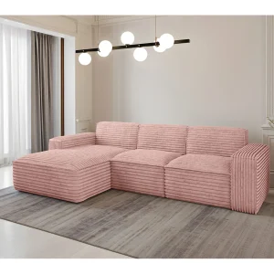 Hoekbank L-vorm Siena stof Velo Rosa Links