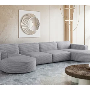 Hoekbank, Modena U XL, Poso stof, lichtgrijs Hoekbank, Modena U XL, Poso stof, lichtgrijs