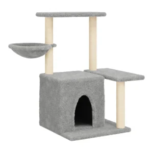 Hildborg Kattenmeubel met sisal krabpalen 83 cm lichtgrijs Hildborg Kattenmeubel met sisal krabpalen 83 cm lichtgrijs