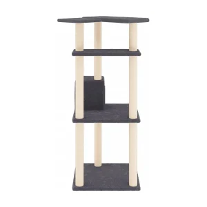 Gudleikr  Kattenmeubel met sisal krabpalen 123 cm donkergrijs