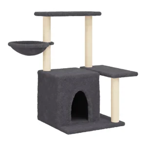 Hildborg Kattenmeubel met sisal krabpalen 83 cm donkergrijs Hildborg Kattenmeubel met sisal krabpalen 83 cm donkergrijs