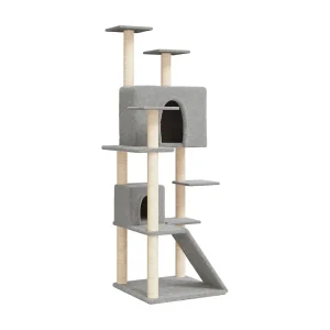 Hemet  Kattenmeubel met sisal krabpalen 153 cm lichtgrijs