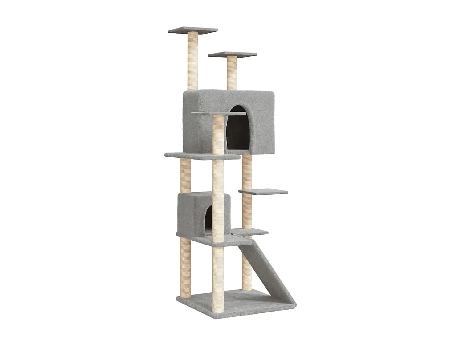 Hemet Kattenmeubel met sisal krabpalen 153 cm lichtgrijs