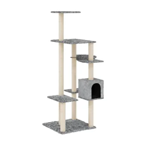 Henderson  Kattenmeubel met sisal krabpalen 142 cm lichtgrijs