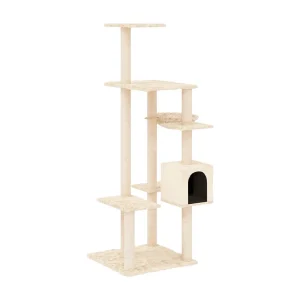 Henderson  Kattenmeubel met sisal krabpalen 142 cm crèmekleurig