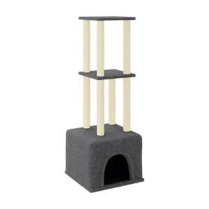 Hemiksem  Kattenmeubel met sisal krabpalen 133,5 cm donkergrijs