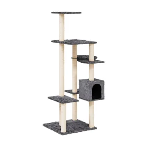 Henderson  Kattenmeubel met sisal krabpalen 142 cm donkergrijs