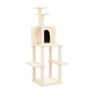 Gro Sofie Kattenmeubel met sisal krabpalen 144,5 cm crèmekleurig Gro Sofie Kattenmeubel met sisal krabpalen 144,5 cm crèmekleurig