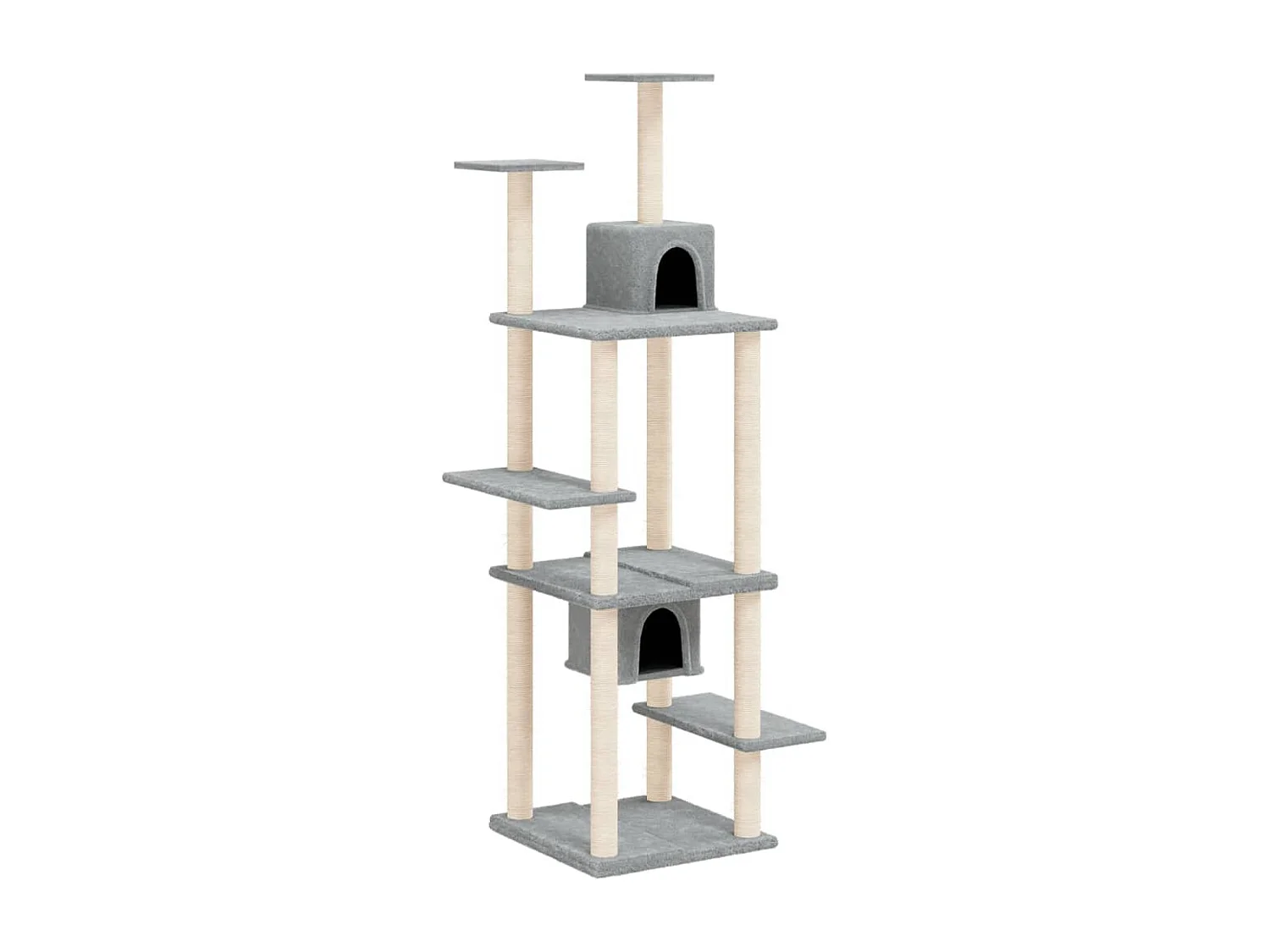 Gudland Kattenmeubel met sisal krabpalen 176 cm lichtgrijs