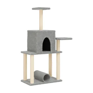 Gokberk Kattenmeubel met sisal krabpalen 122 cm lichtgrijs Gokberk Kattenmeubel met sisal krabpalen 122 cm lichtgrijs