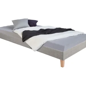 Gestoffeerd bed 90×200 cm grijs