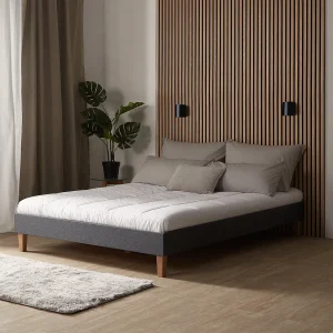 Gestoffeerd bed 140×200 cm grijs Gestoffeerd bed 140×200 cm grijs
