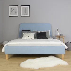 Gestoffeerd bed 140×200 cm blauw