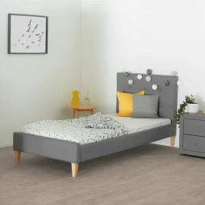 Gestoffeerd bed 90x12x200 cm grijs