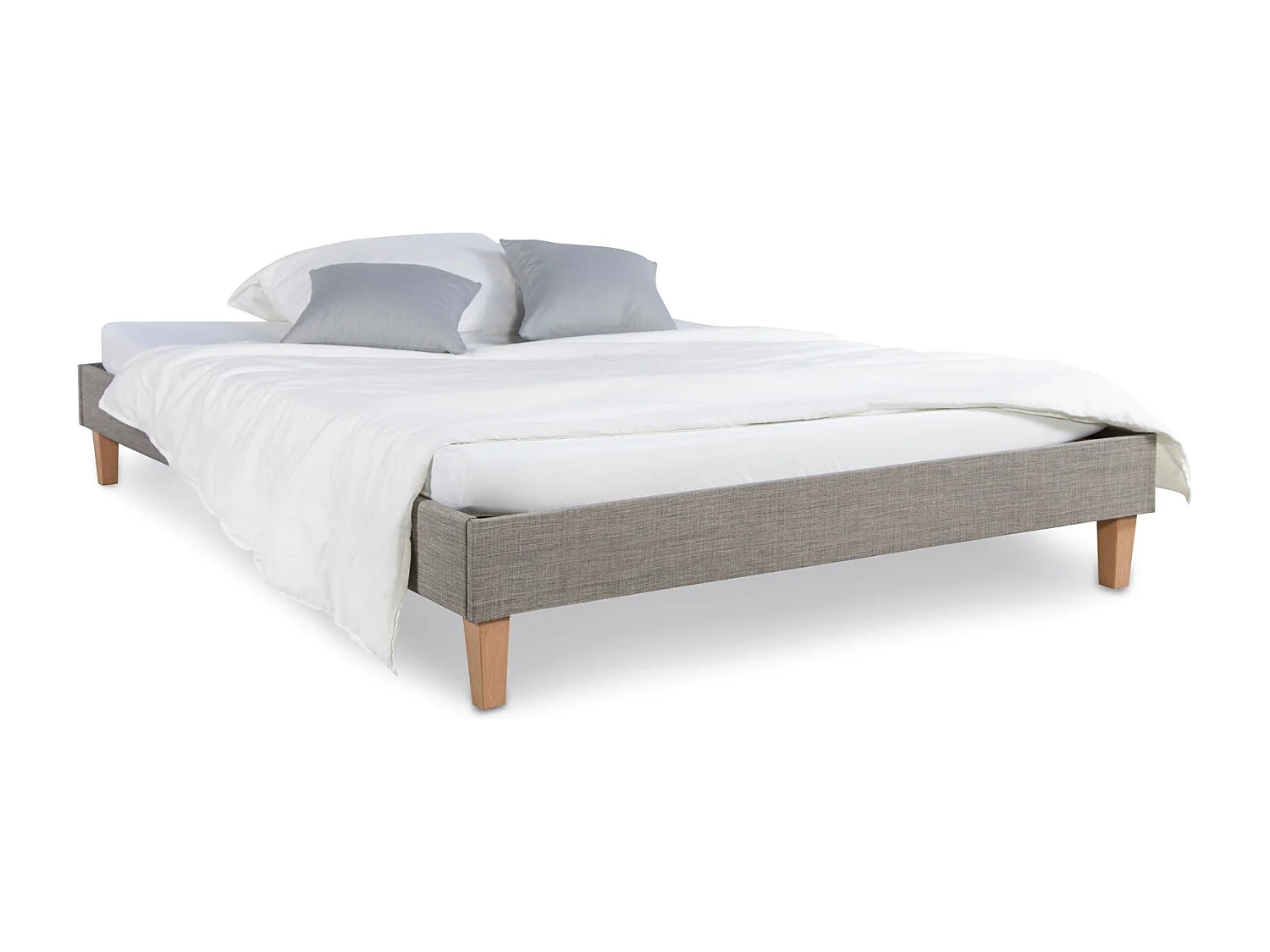 Gestoffeerd bed 140x200x12 cm grijs