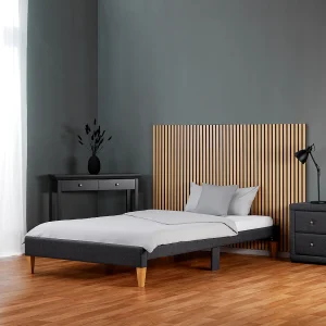 Gestoffeerd bed 90×200 cm Grijs