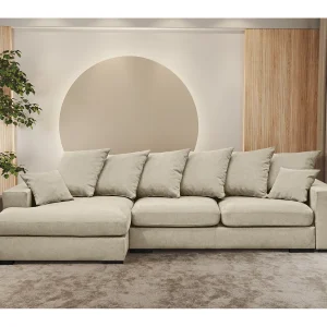 Hoekbank met slaapfunctie en bedstee, Bank L-vorm, Bank L-vorm Gabon stof Riviera Links Lichtbeige Hoekbank met slaapfunctie en bedstee, Bank L-vorm, Bank L-vorm Gabon stof Riviera Links Lichtbeige