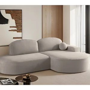Hoekbank met slaapfunctie en bedstee Modena Rond stof Salvador Lichtbeige Rechts Hoekbank met slaapfunctie en bedstee Modena Rond stof Salvador Lichtbeige Rechts