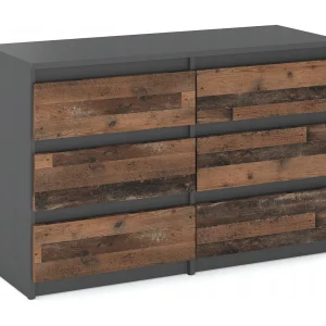 GROENE vintage ladekast – 6 laden 100 cm – TV-meubel in moderne retrostijl