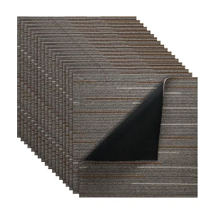 Herbruikbare Tapijttegel SucceBuy, 61 x 61 cm, Set van 24, Dekking 8,9 ㎡, Dikte 6 mm, Kortpolig, Zachte Modulaire en Vierkante Vloerbedekking, Bruin Herbruikbare Tapijttegel SucceBuy, 61 x 61 cm, Set van 24, Dekking 8,9 ㎡, Dikte 6 mm, Kortpolig, Zachte Modulaire en Vierkante Vloerbedekking, Bruin