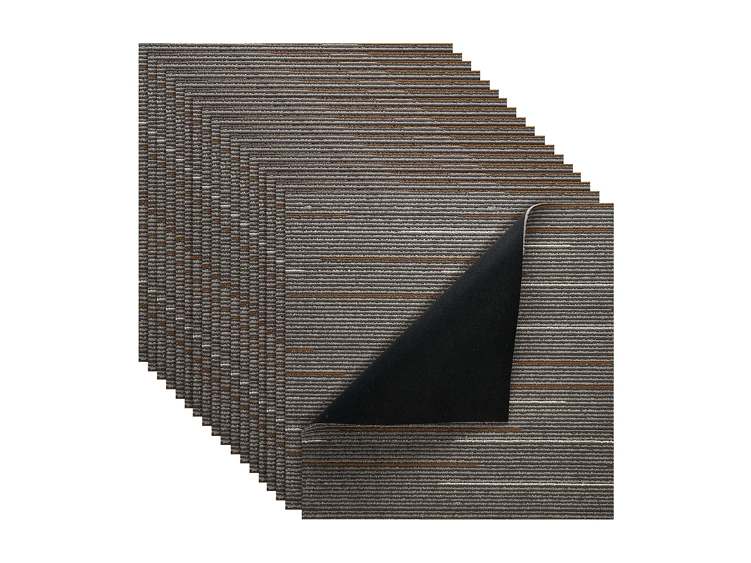 Herbruikbare Tapijttegel SucceBuy, 61 x 61 cm, Set van 24, Dekking 8,9 ㎡, Dikte 6 mm, Kortpolig, Zachte Modulaire en Vierkante Vloerbedekking, Bruin