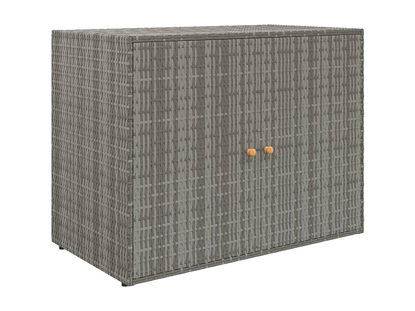 Herber Tuinkast 100x55,5x80 cm poly rattan grijs