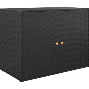 Herber Tuinkast Zwart 100×55,5×80 cm Poly Rattan Herber Tuinkast Zwart 100×55,5×80 cm Poly Rattan