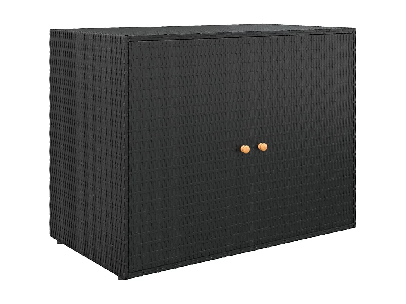 Herber Tuinkast Zwart 100x55,5x80 cm Poly Rattan