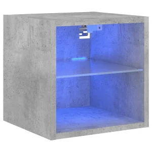 Hans Tv-wandmeubel met LED-verlichting 30×28,5×30 cm betongrijs Hans Tv-wandmeubel met LED-verlichting 30×28,5×30 cm betongrijs