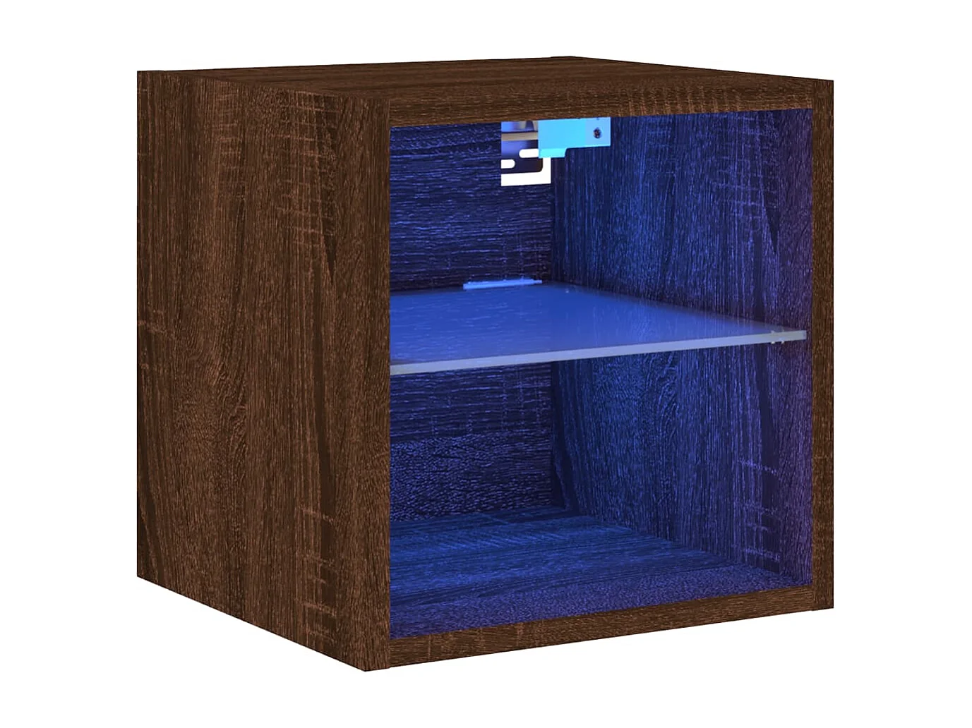Hans Tv-wandmeubel met LED-verlichting 30x28,5x30 cm bruineikenkleur