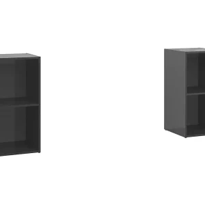 Helene Tv-meubelen 2 st 72x35x36,5 cm bewerkt houthoogglans grijs Helene Tv-meubelen 2 st 72x35x36,5 cm bewerkt houthoogglans grijs