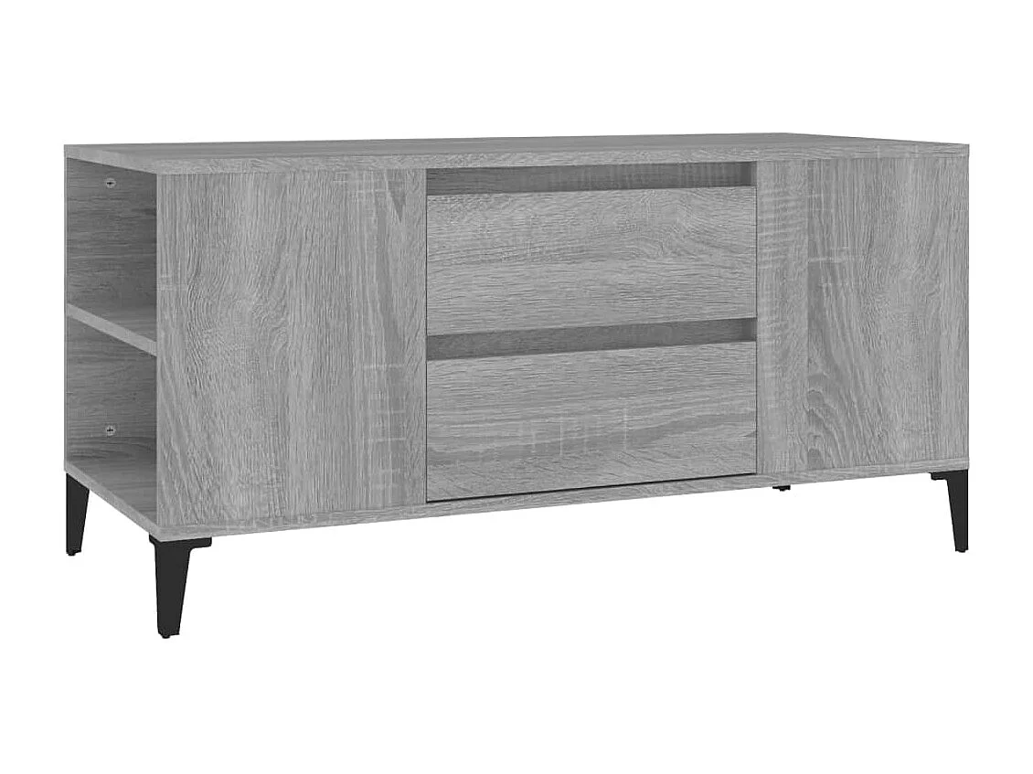 Hermiston Tv-meubel 102x44,5x50 cm bewerkt hout grijs sonoma eikenkleurig