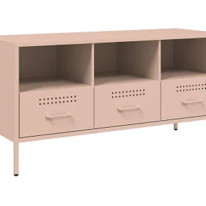 Gryln Tv-meubel 100,5x39x50,5 cm staal roze Gryln Tv-meubel 100,5x39x50,5 cm staal roze