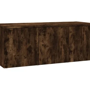 Hetty  Tv-meubel 80x34x30 cm bewerkt hout gerookt eikenkleurig