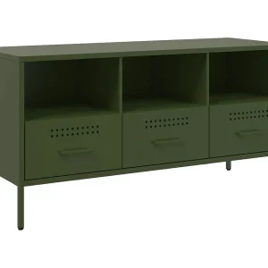Gryln Tv-meubel 100,5x39x50,5 cm staal olijfgroen Gryln Tv-meubel 100,5x39x50,5 cm staal olijfgroen