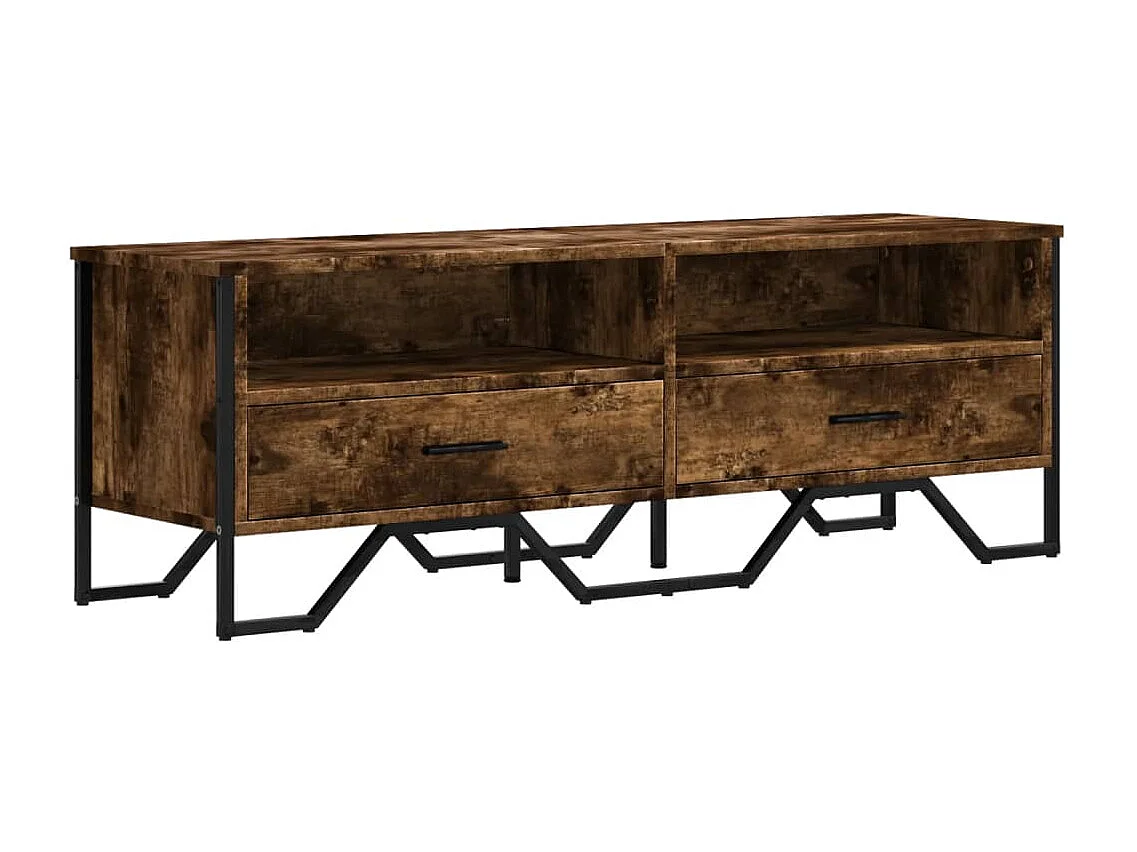 Henri-Jean Tv-meubel 122x34x41 cm bewerkt hout gerookt eikenkleurig