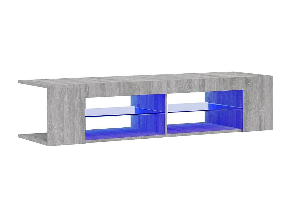 Henryetta Tv-meubel met LED-verlichting 135x39x30 cm grijs sonoma eiken