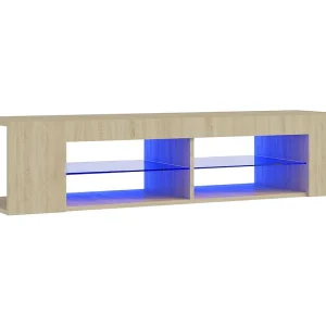 Henryetta Tv-meubel met LED-verlichting 135x39x30 cm sonoma eikenkleurig Henryetta Tv-meubel met LED-verlichting 135x39x30 cm sonoma eikenkleurig