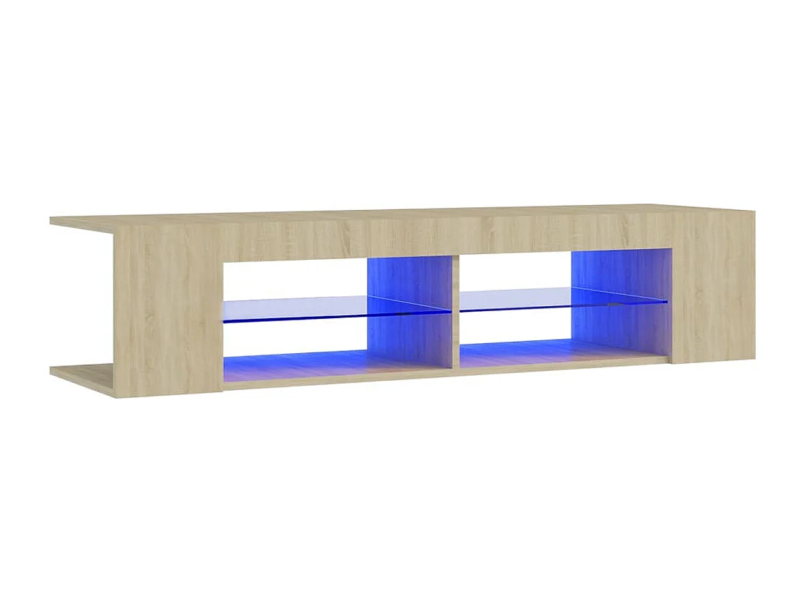 Henryetta Tv-meubel met LED-verlichting 135x39x30 cm sonoma eikenkleurig