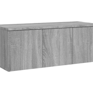 Hetty  Tv-meubel 80x34x30 cm bewerkt hout grijs sonoma eikenkleurig