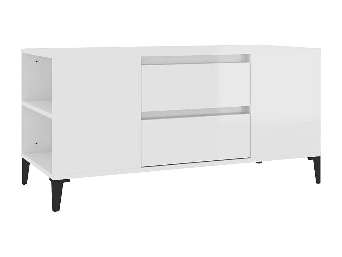 Hermiston Tv-meubel 102x44,5x50 cm bewerkt hout hoogglans wit