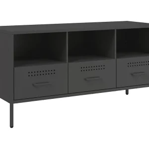 Gryln Tv-meubel 100,5x39x50,5 cm staal zwart Gryln Tv-meubel 100,5x39x50,5 cm staal zwart