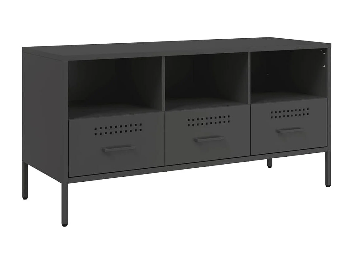 Gryln Tv-meubel 100,5x39x50,5 cm staal zwart