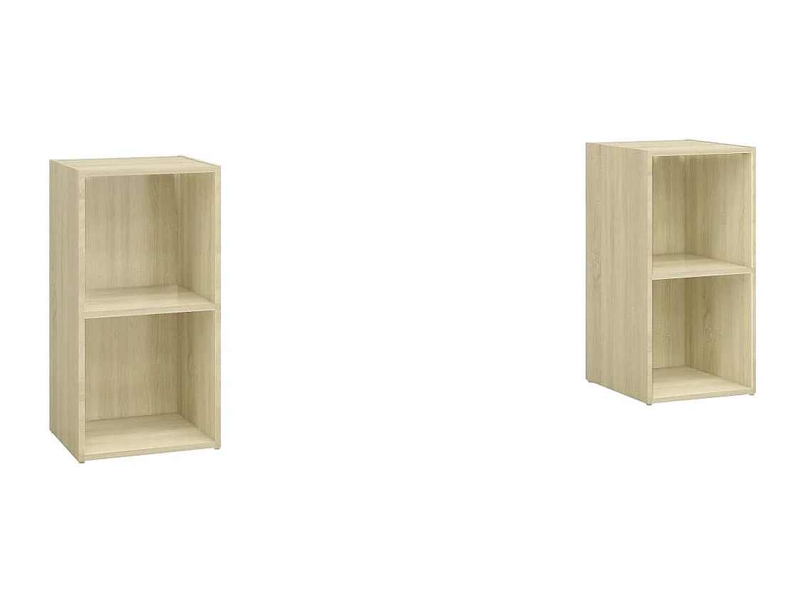 Helene Tv-meubelen 2 st 72x35x36,5 cm bewerkt houtsonoma eikenkleurig