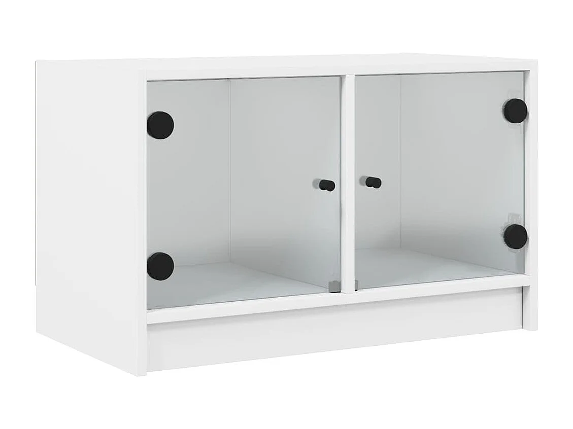 Herpen Tv-meubel met glazen deuren 68x37x42 cm wit