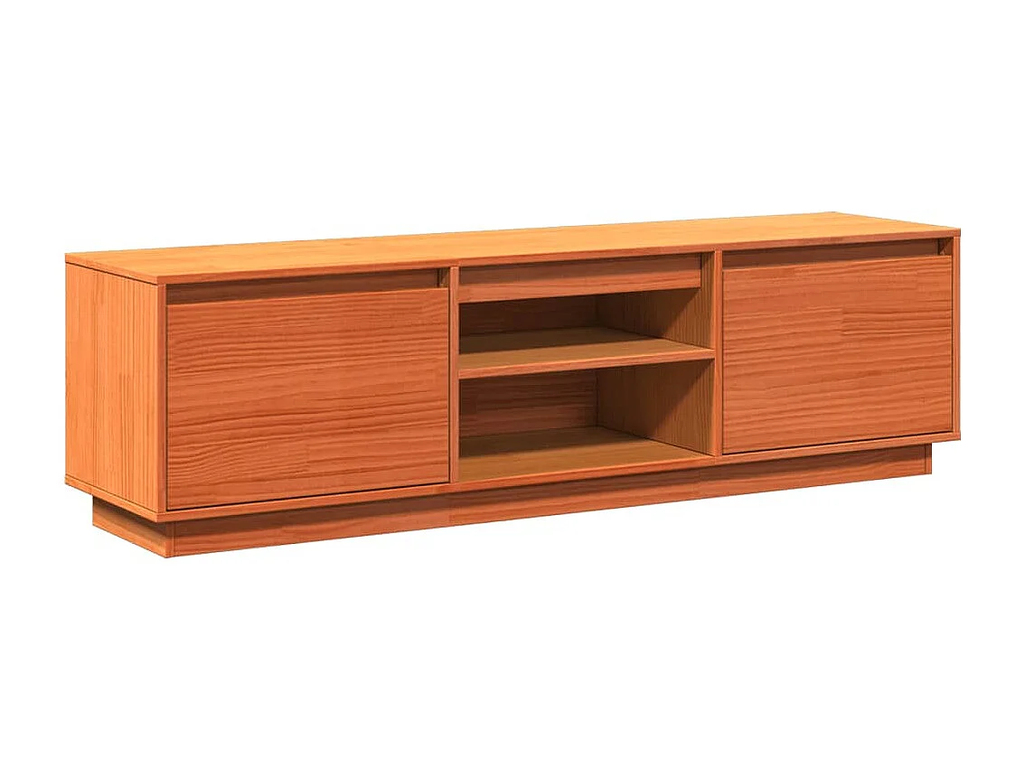 Gunes Tv-meubel 140x35x40 cm massief grenenhout wasbruin