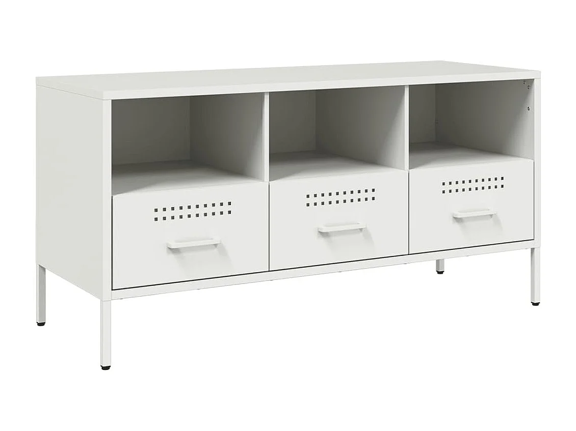 Gryln Tv-meubel 100,5x39x50,5 cm staal wit